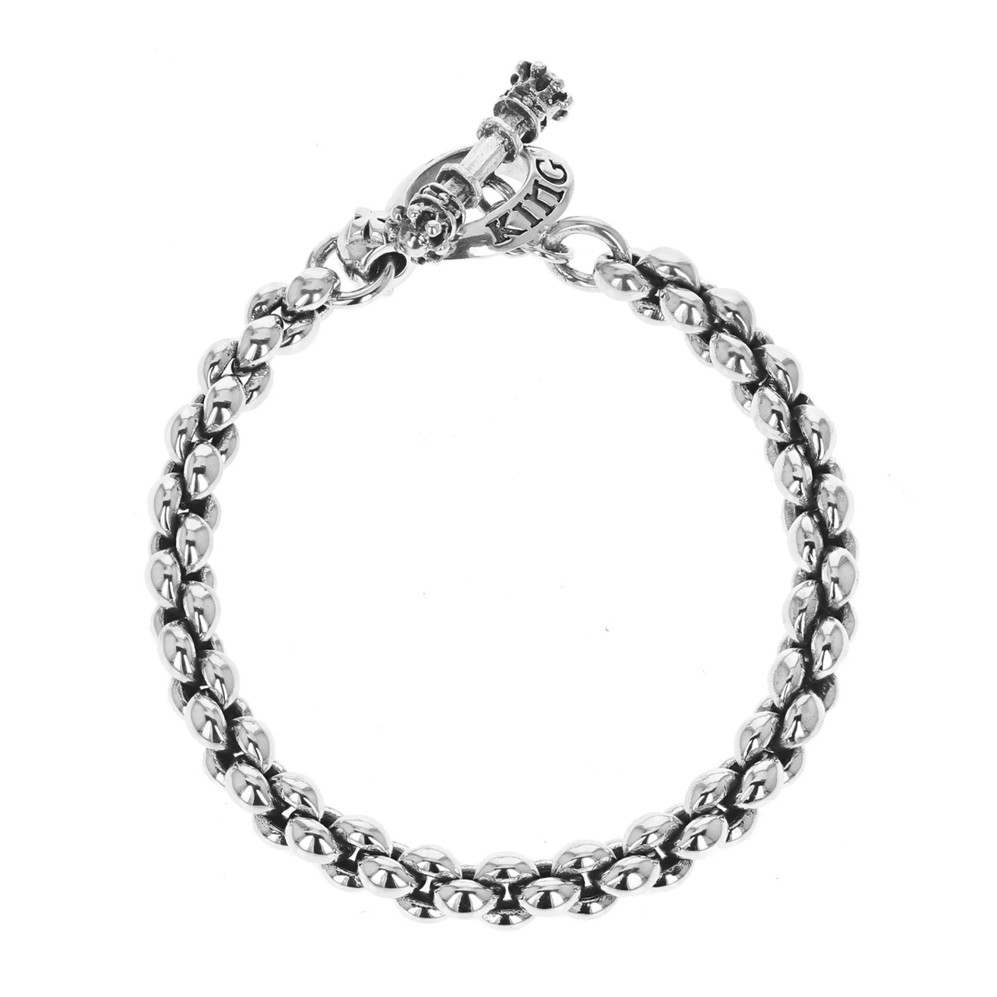 King Baby Small Infinity Link Sterling Silver Chain Bracelet | 6.6mm | 8.75 Inches -  K42-5100
