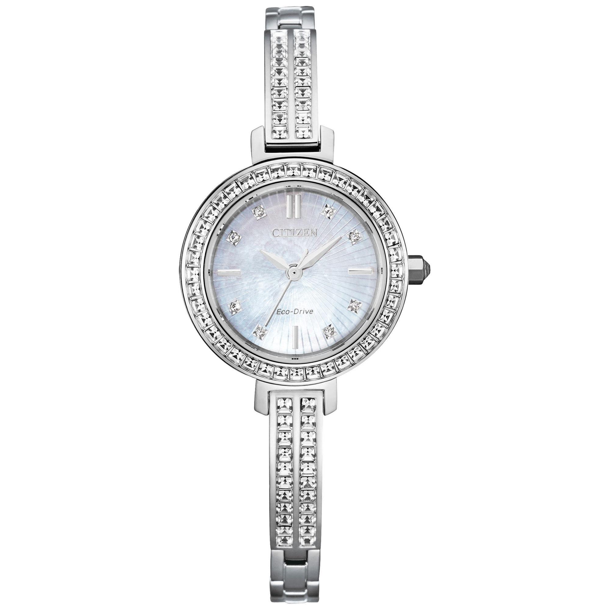 Ladies' Citizen Eco-Drive Silhouette Crystal Stainless Steel Watch | 25mm | EM0860-51D