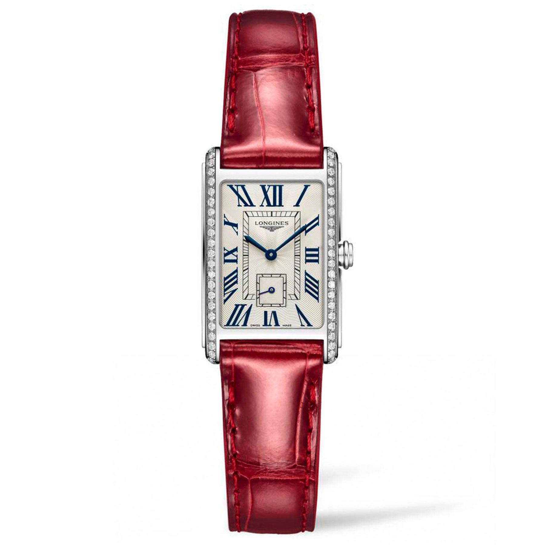 Ladies'  DolceVita Diamond Red Leather Strap Watch - Longines L52550715
