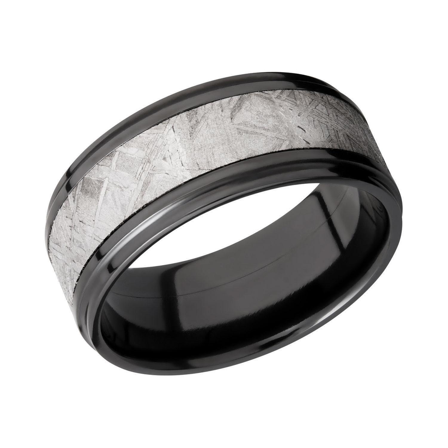 Lashbrook Black Zirconium with Meteorite Inlay Flat Comfort Fit B