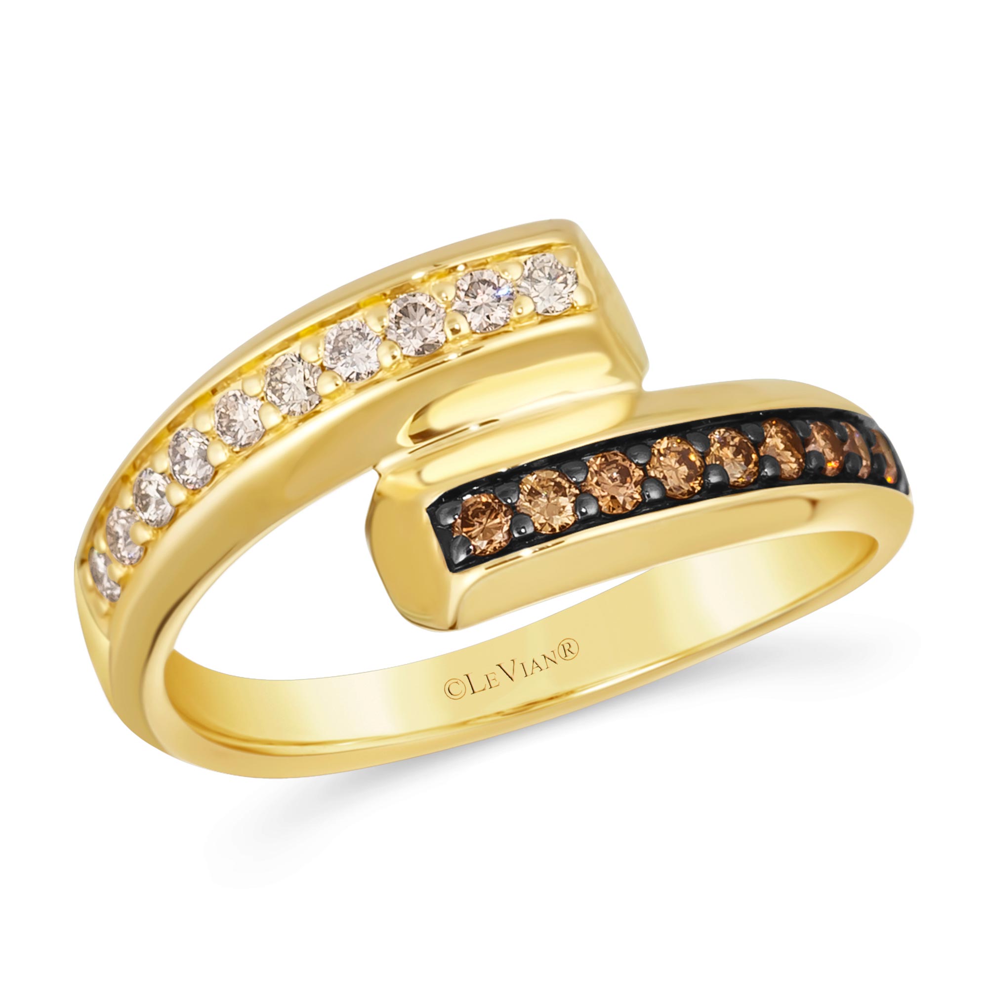 Le Vian(R) 1/3ctw Chocolate Diamonds(R) and Nude Diamonds(tm) 14k Honey Gold(tm) Ring | Size 7 -  LADZ 18