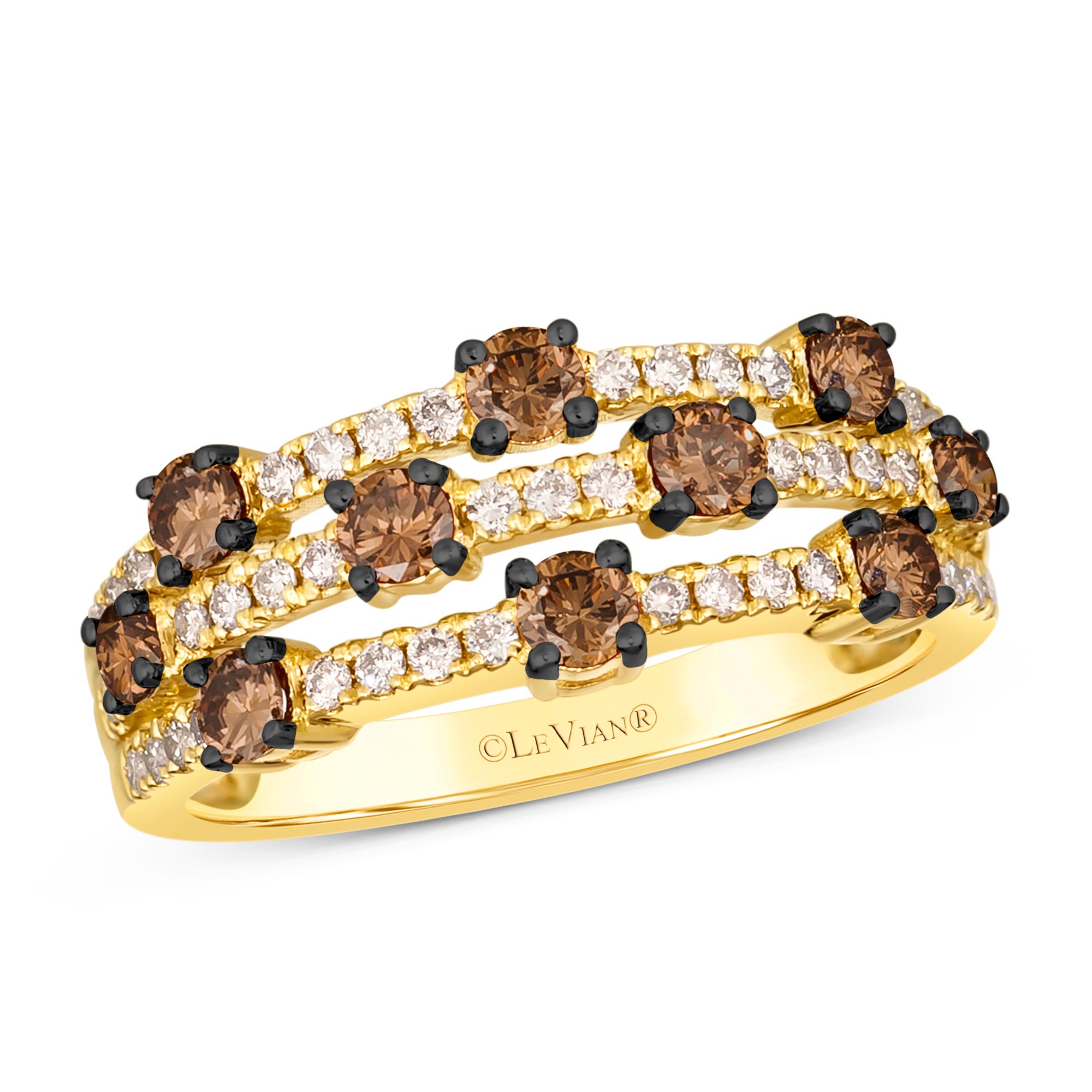 Le Vian(R) 1ctw Chocolate Diamonds(R) and Nude Diamonds(tm) 14k Honey Gold(tm) Ring | Size 7 -  TSWY 12