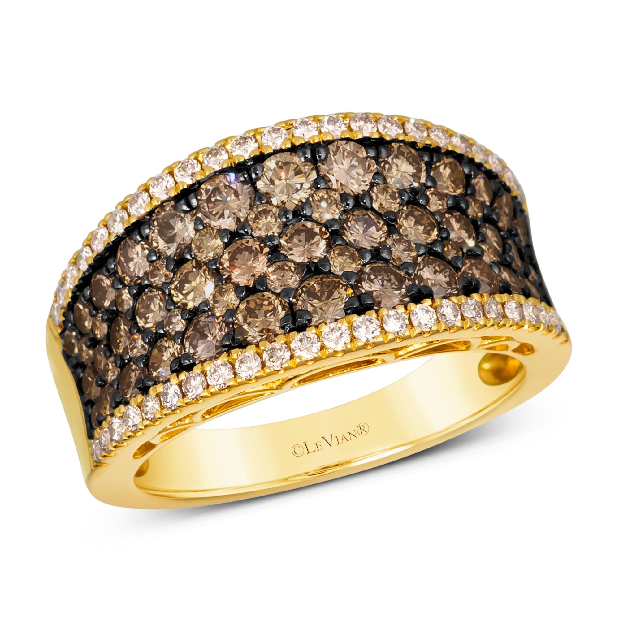 Le Vian(R) 2 1/4ctw Chocolate Diamonds(R) and Nude Diamonds(tm) 14k Honey Gold(tm) Ring | Size 7 -  TSQV 16