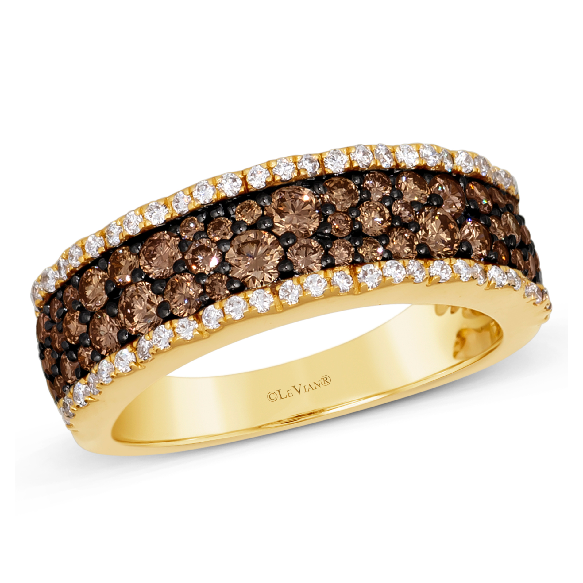 Le Vian(R) 1 1/6ctw Chocolate Diamonds(R) and Nude Diamonds(tm) 14k Honey Gold(tm) Ring