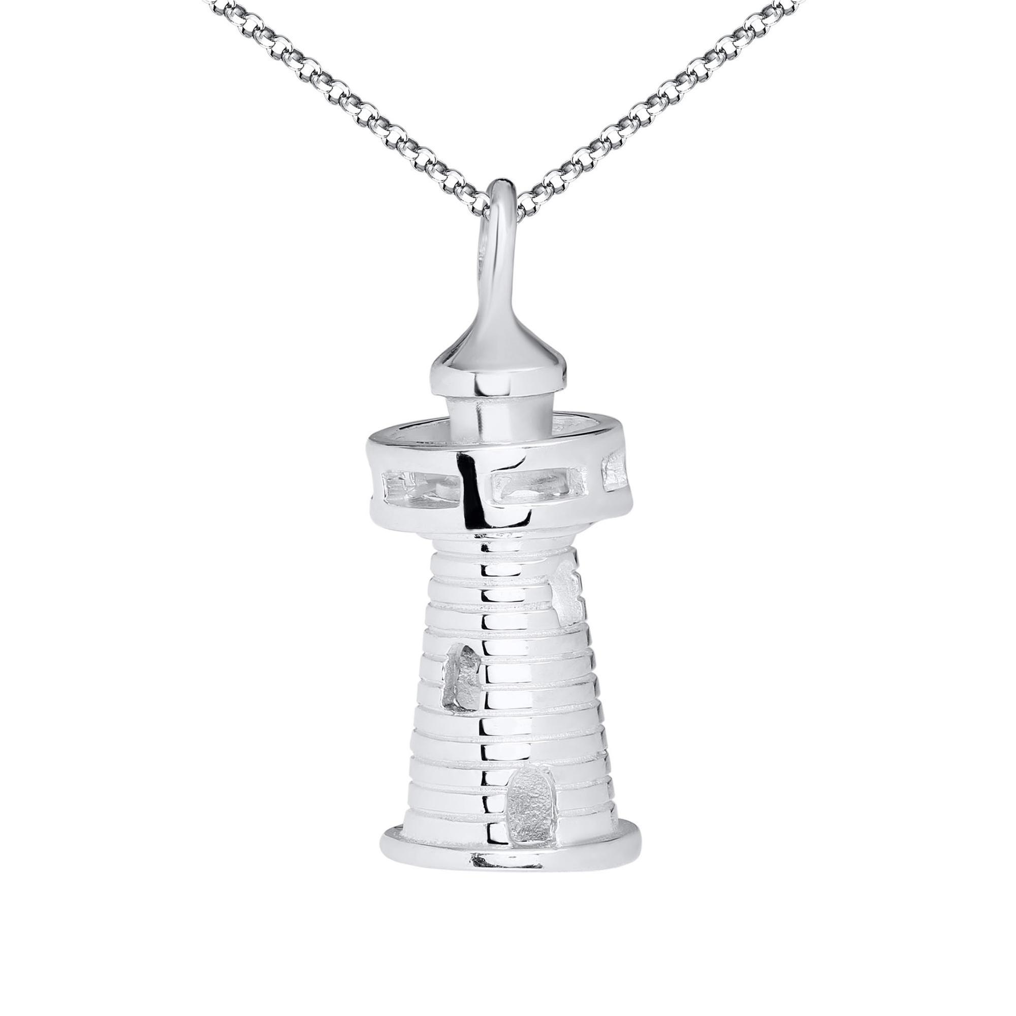 Lighthouse Sterling Silver Pendant Necklace