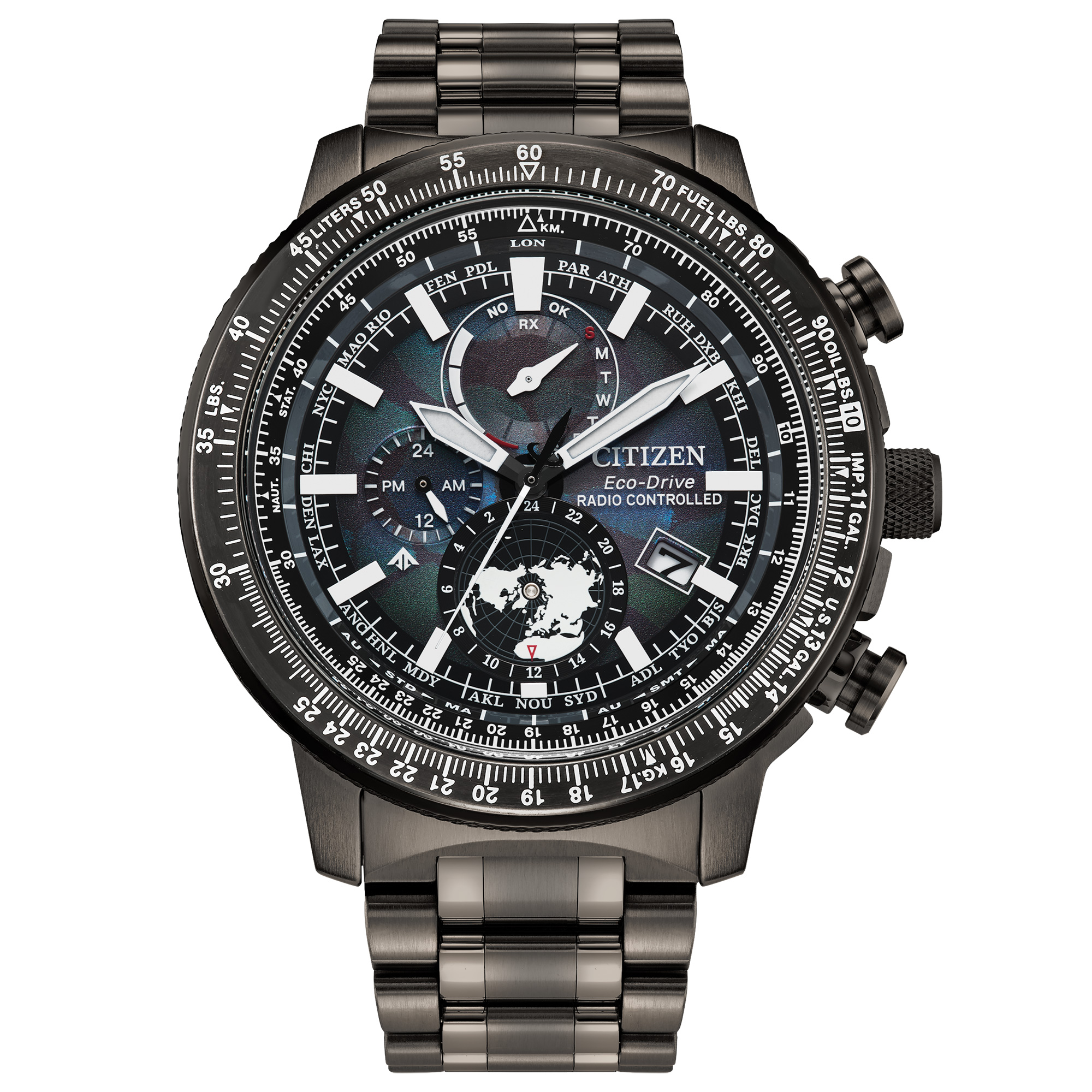 Limited Edition  Promaster Geo Trekker Blue Dial Grey Stainless Steel Bracelet Watch 46mm - Citizen BY3005-56E
