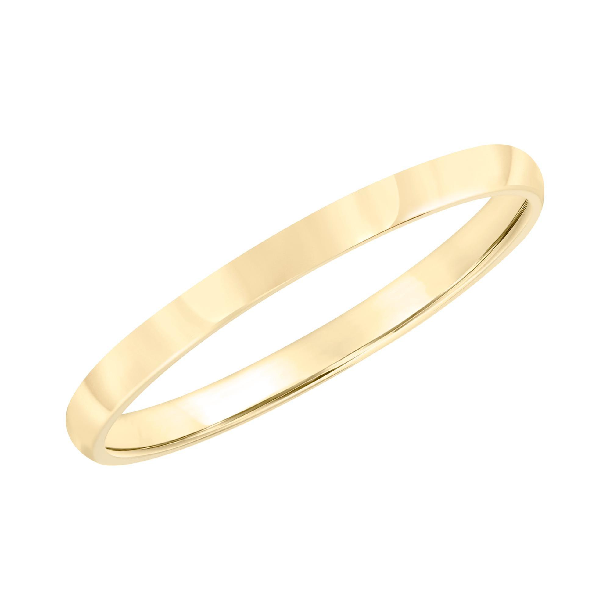 Super Low Dome 10k Yellow Gold Wedding Band 2mm - Size 7