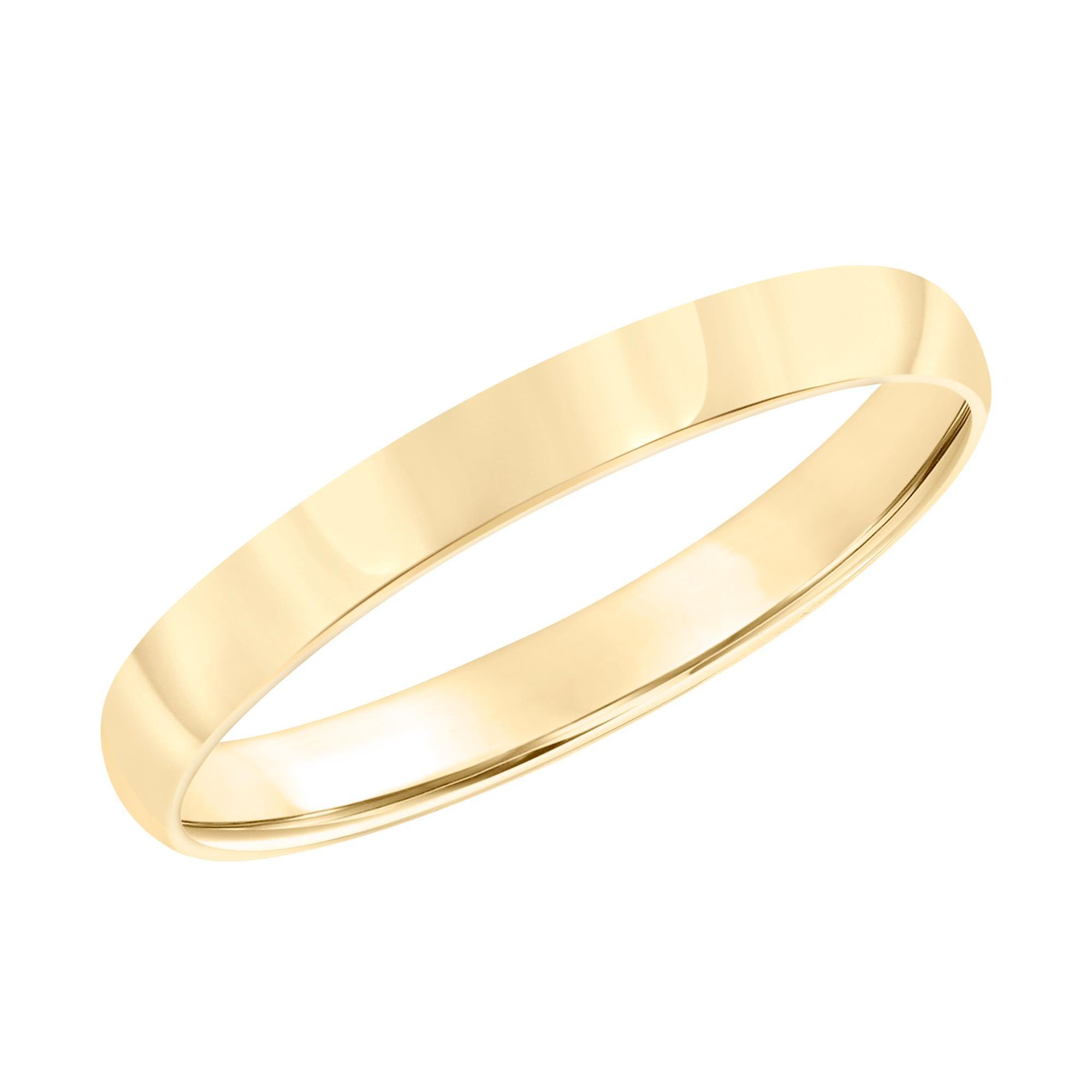 Low Dome Yellow Gold Wedding Band | 3mm | Size 10
