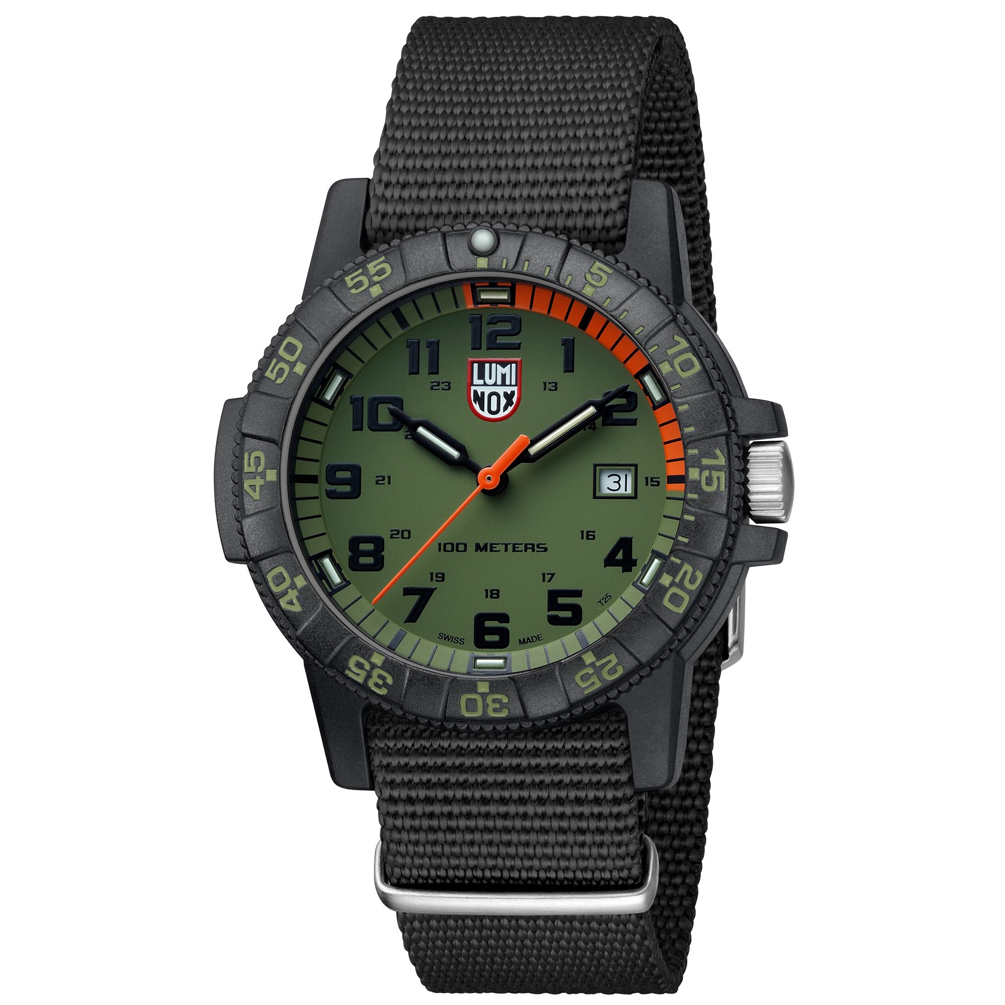 Luminox  Leatherback SEA Turtle Giant 0320 Series Green Dial Black NATO Strap Watch 44mm - XS.0337