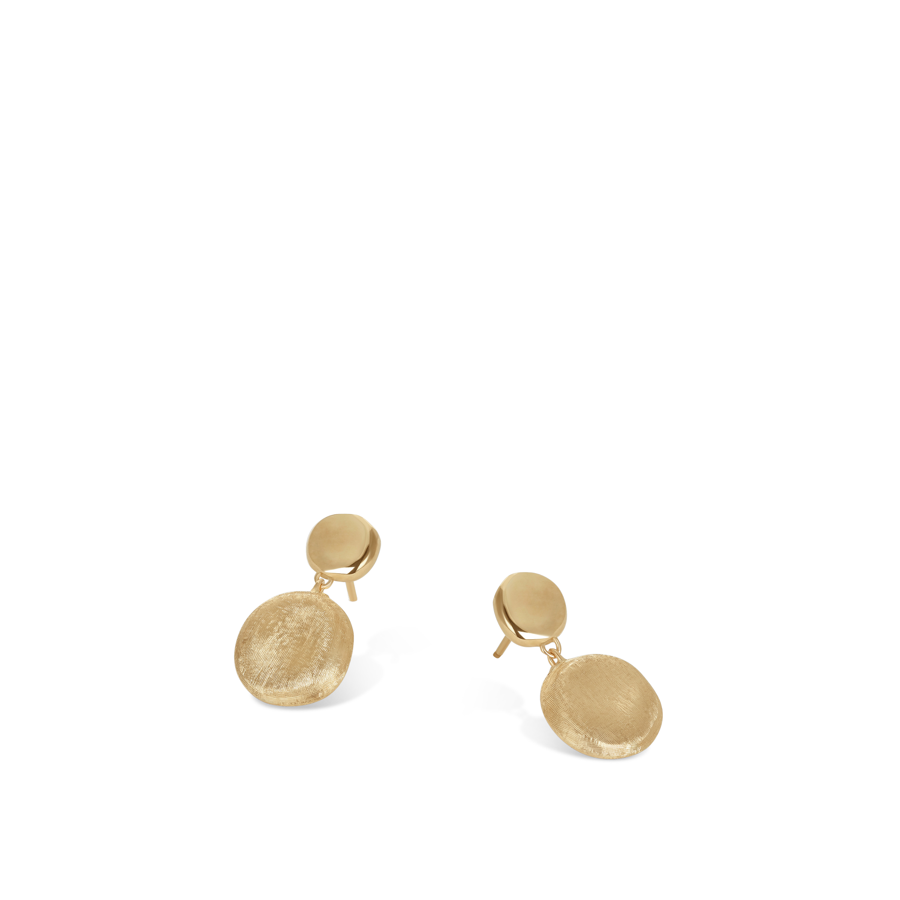 Marco Bicego Yellow Gold Engraved and Polished Double Drop Earrin