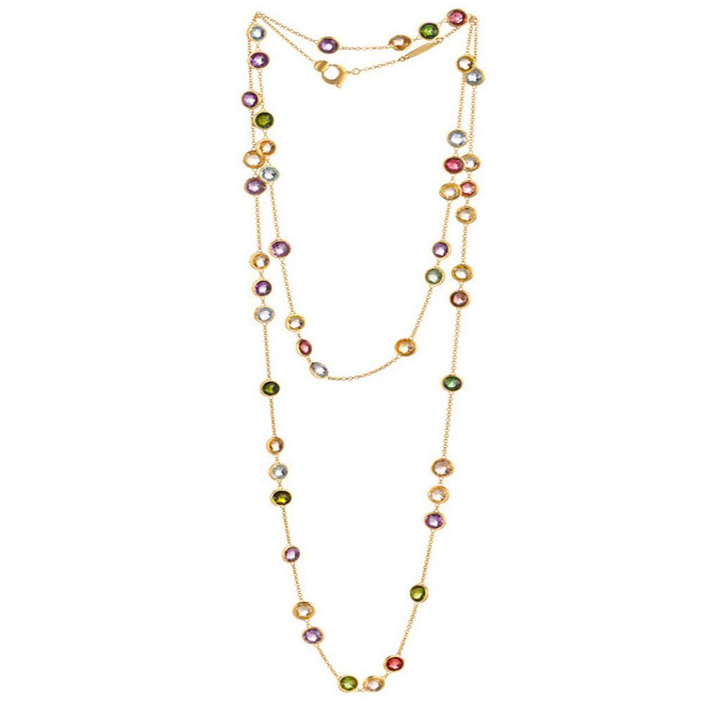 Marco Bicego Mixed Gemstone Long Layered Necklace | Jaipur Collec