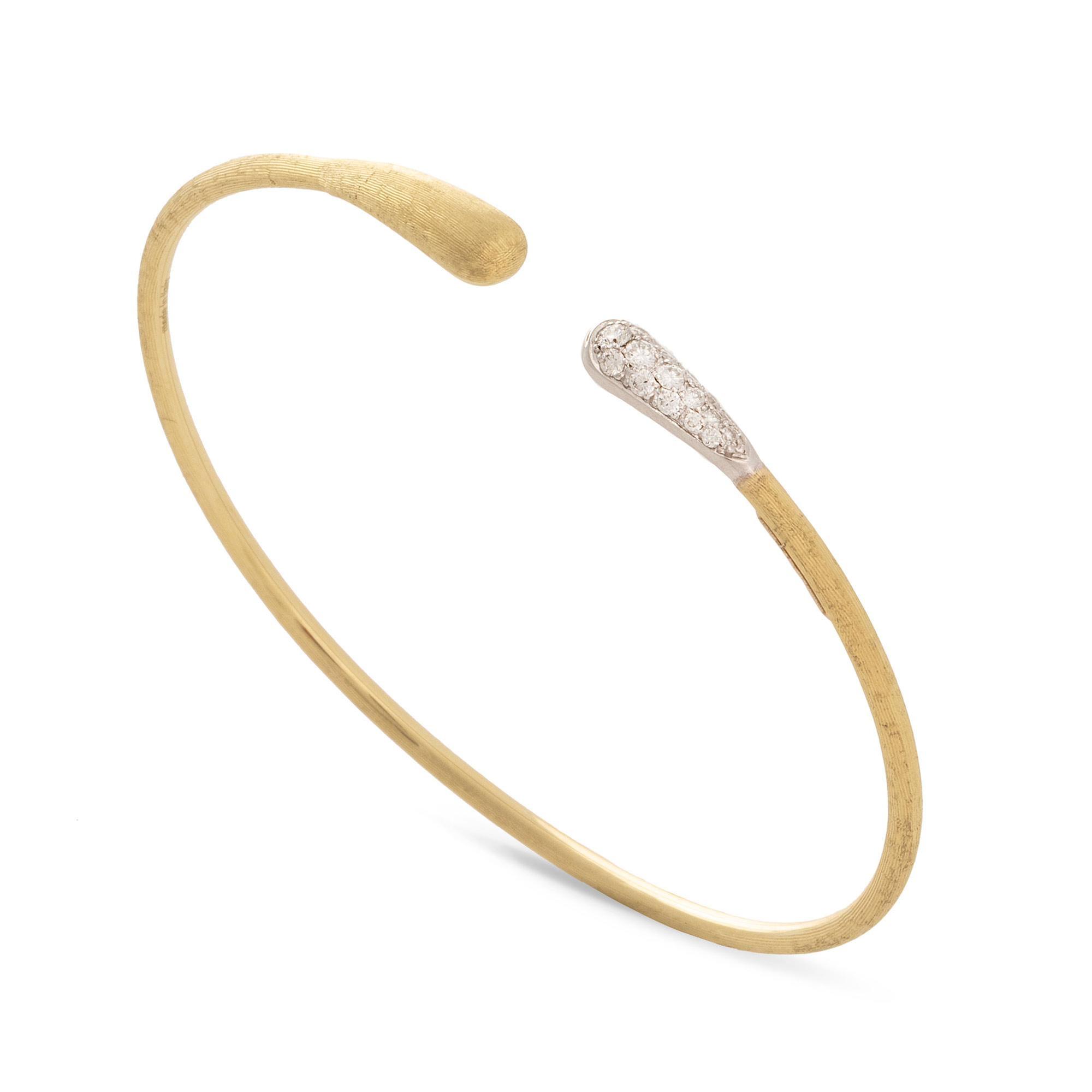 Marco Bicego Lucia Yellow Gold and Diamond Kissing Cuff Bracelet 