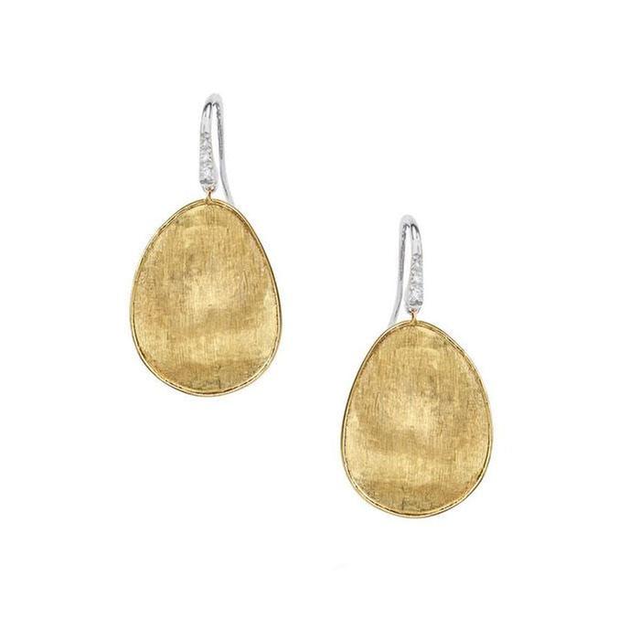 Marco Bicego Yellow Gold and 1/20ctw Diamond Earrings | Lunaria Collection
