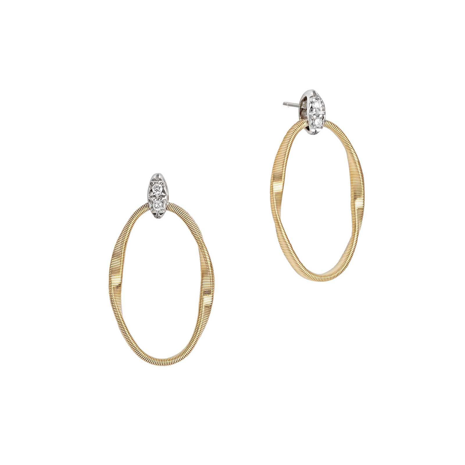 Marco Bicego Yellow Gold and Diamond Link Stud Earrings | Marrake