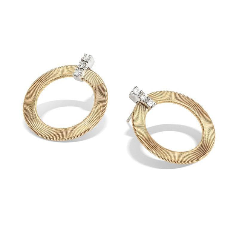 Marco Bicego 1/5ctw Diamond Yellow Gold Front Facing Hoop Earring