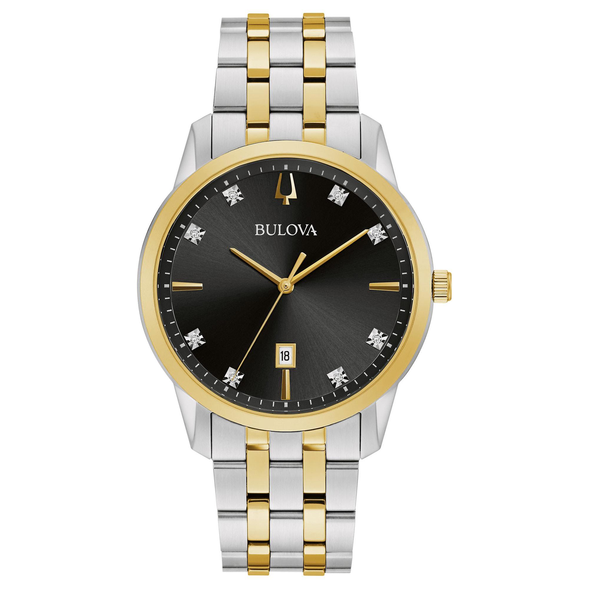 Men's Bulova Classic Sutton Diamond Two-Tone Stainless Steel Watc