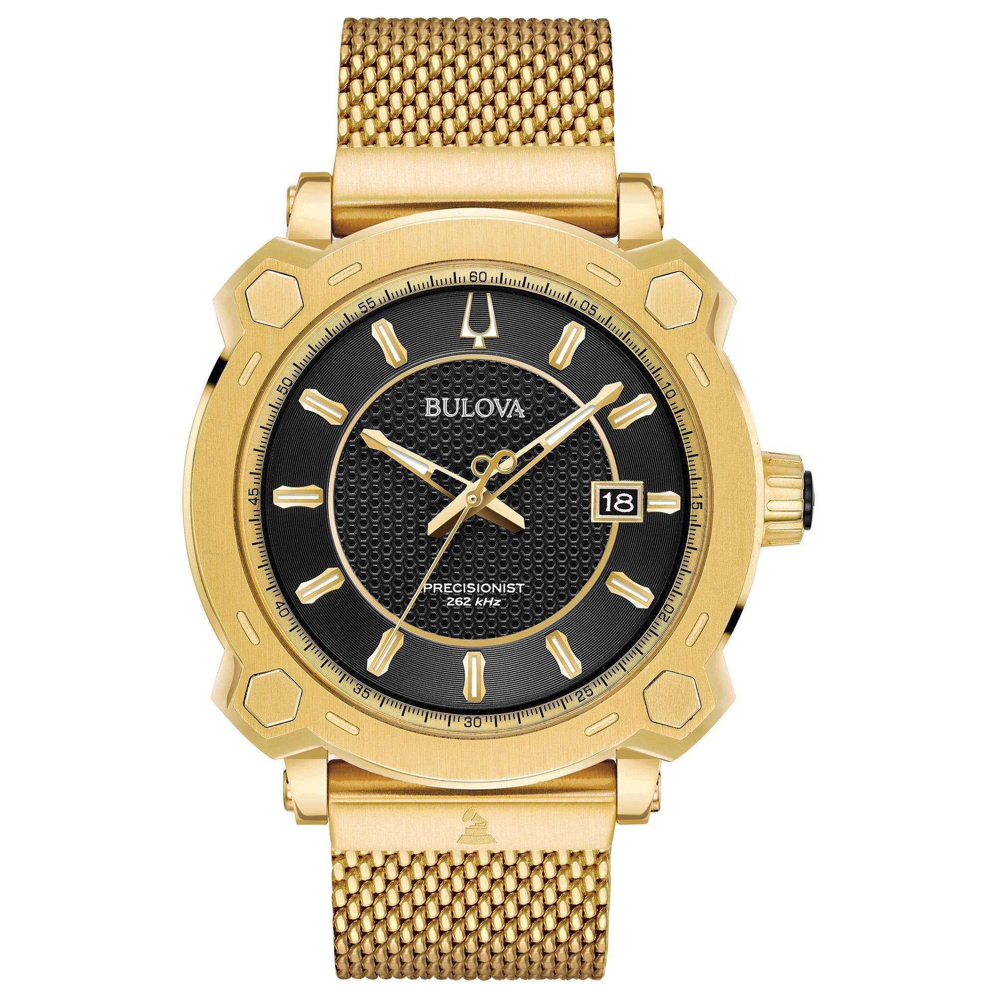 Men's  Precisionist GRAMMY(R) Special Edition Gold-Tone Stainless Steel Watch | 44mm | - Bulova 97B163