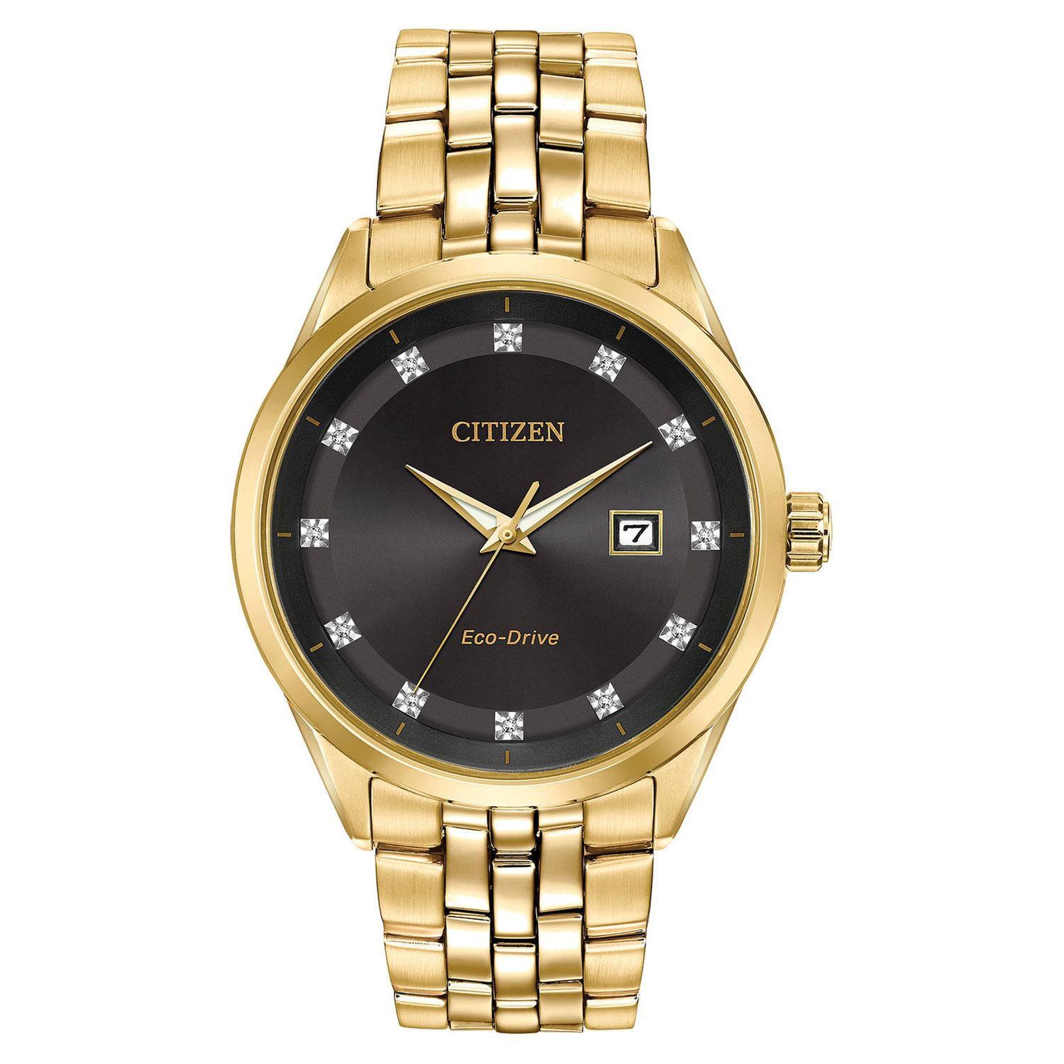 Men's Citizen Eco-Drive Corso Yellow Gold Diamond Accent Watch | 