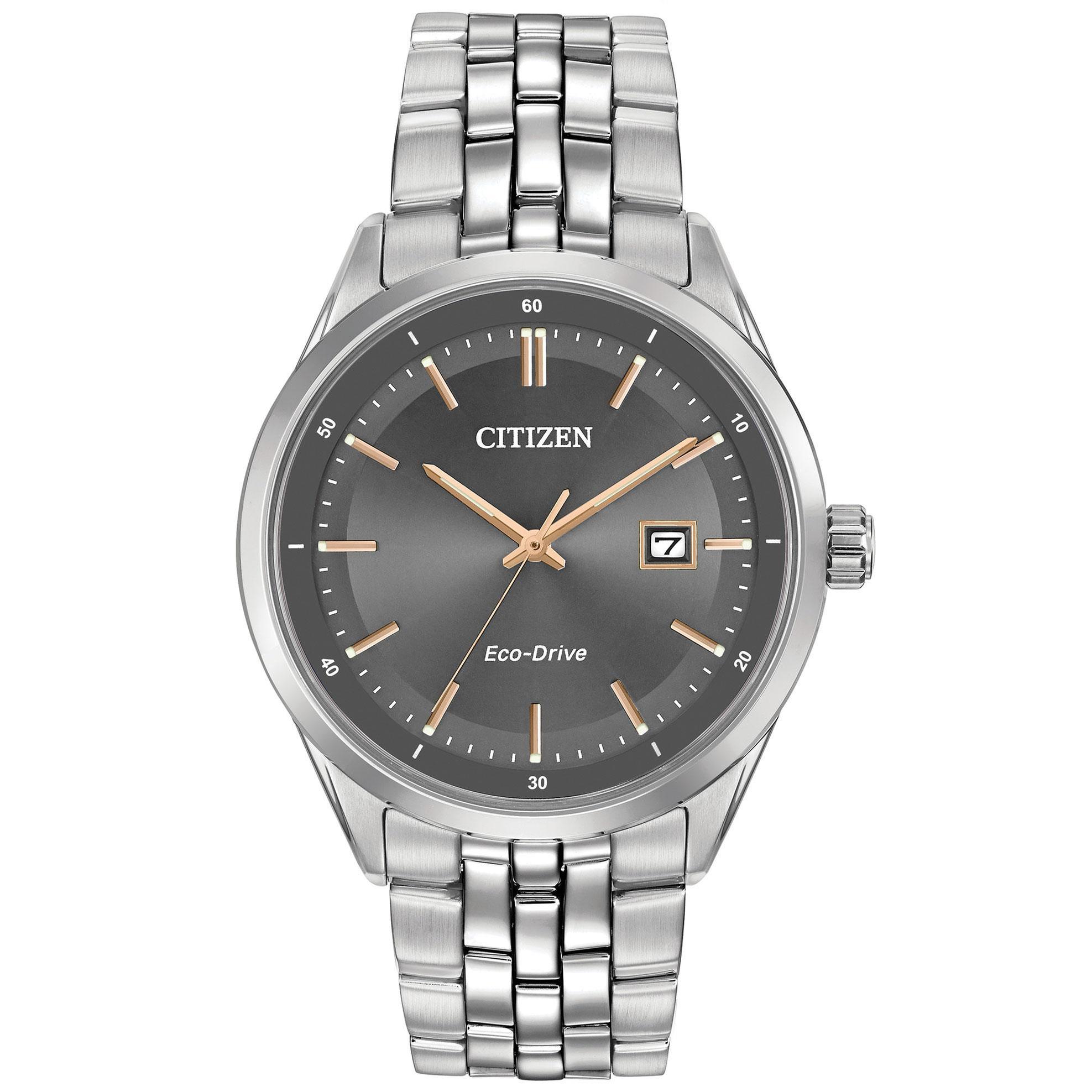 Men's Citizen Eco-Drive Grey Dial Stainless Steel Watch | 41mm | 