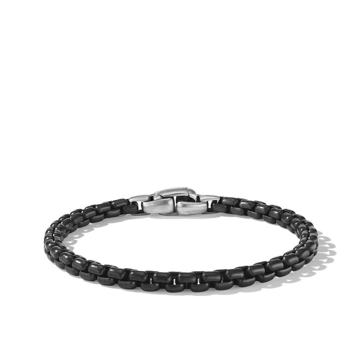 Men's David Yurman Box Chain Bracelet with Darkened Stainless Ste