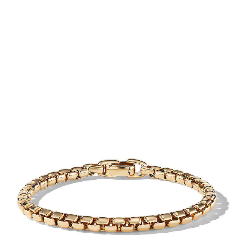 Men's David Yurman Box Chain Bracelet in 18k Yellow Gold, 5mm | Size Extra Large