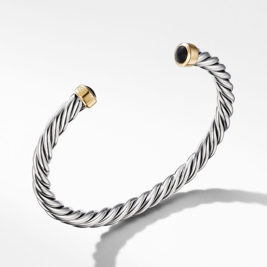 Men's David Yurman Cable Cuff Bracelet with 18k Yellow Gold and B