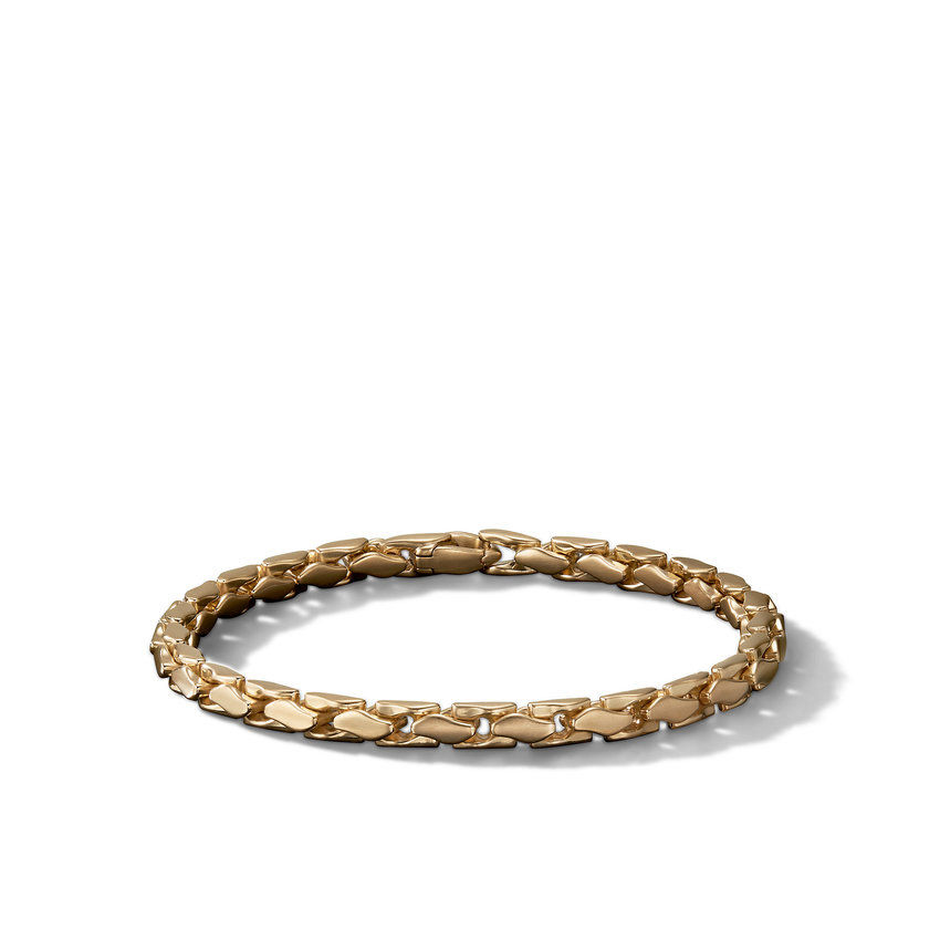 Men's David Yurman Fluted Chain Bracelet in 18K Yellow Gold | Size Large