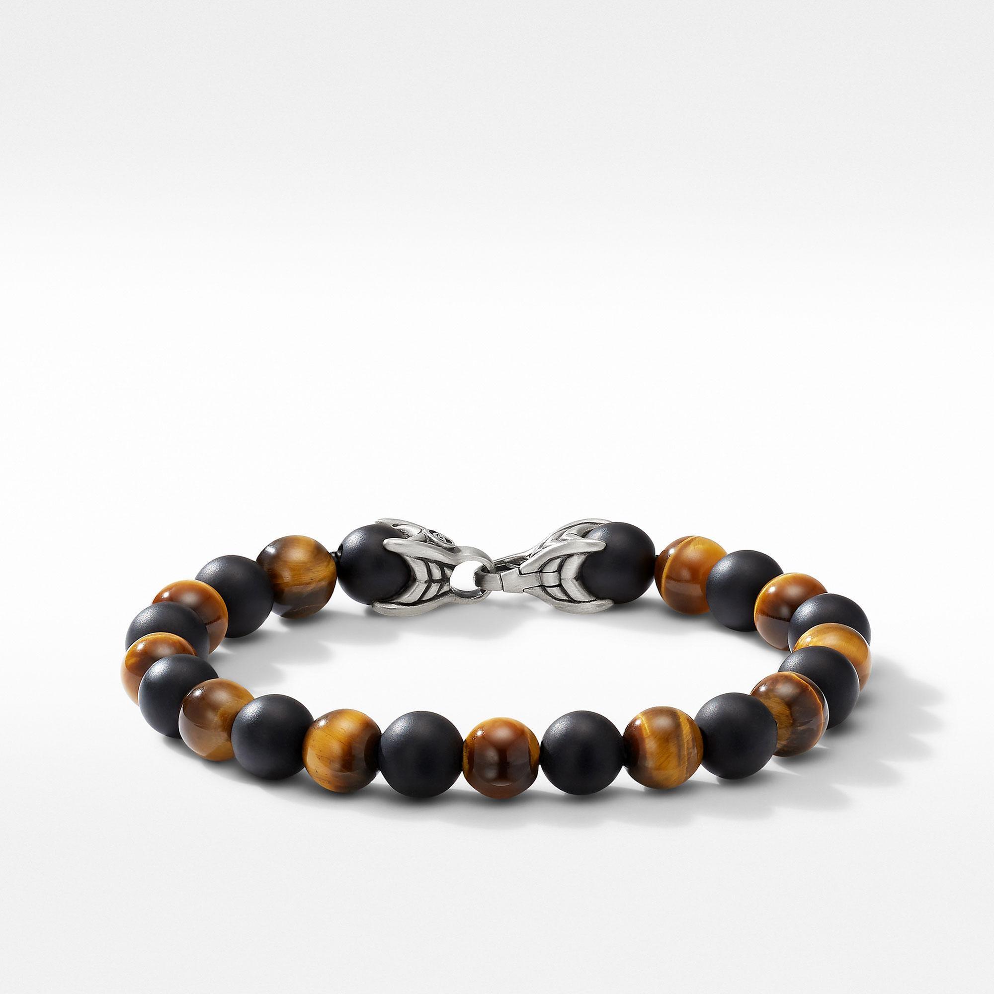 Men's David Yurman Spiritual Beads Bracelet with Tiger's Eye and Black Onyx, 8mm - 9 Inches