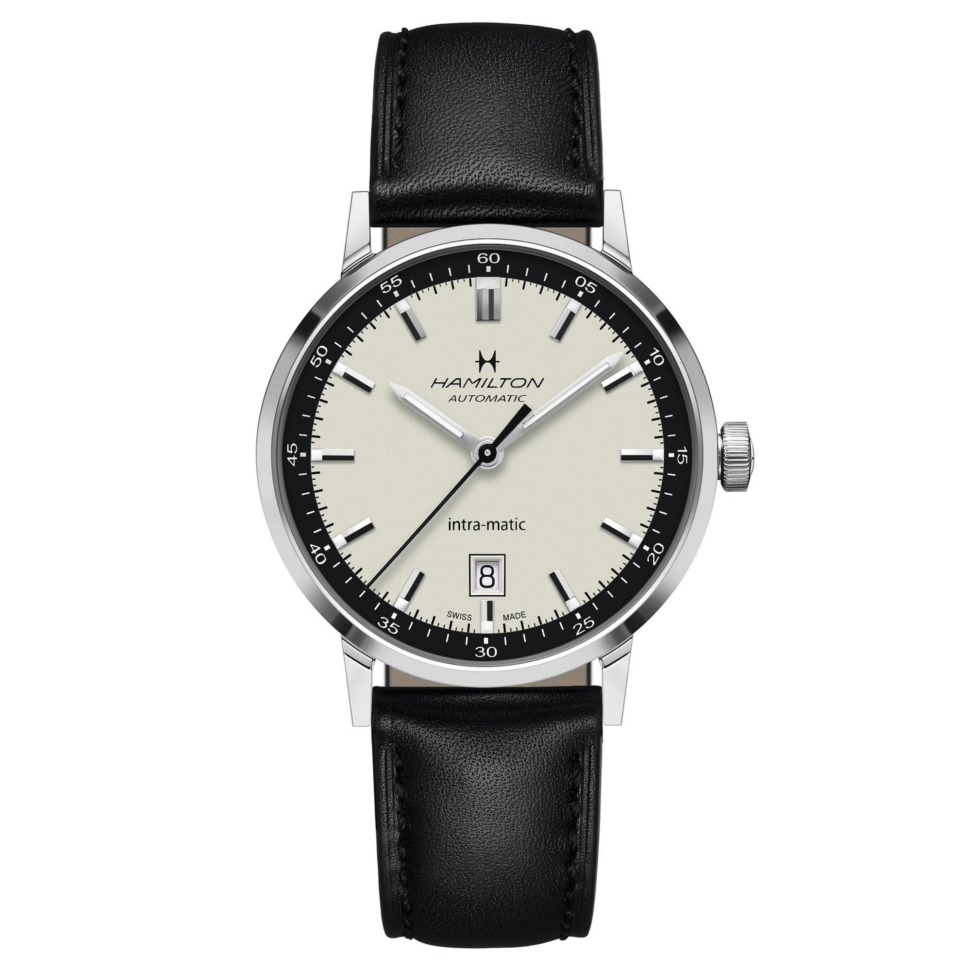 Men's Hamilton American Classic Intra-Matic Auto Black Leather St