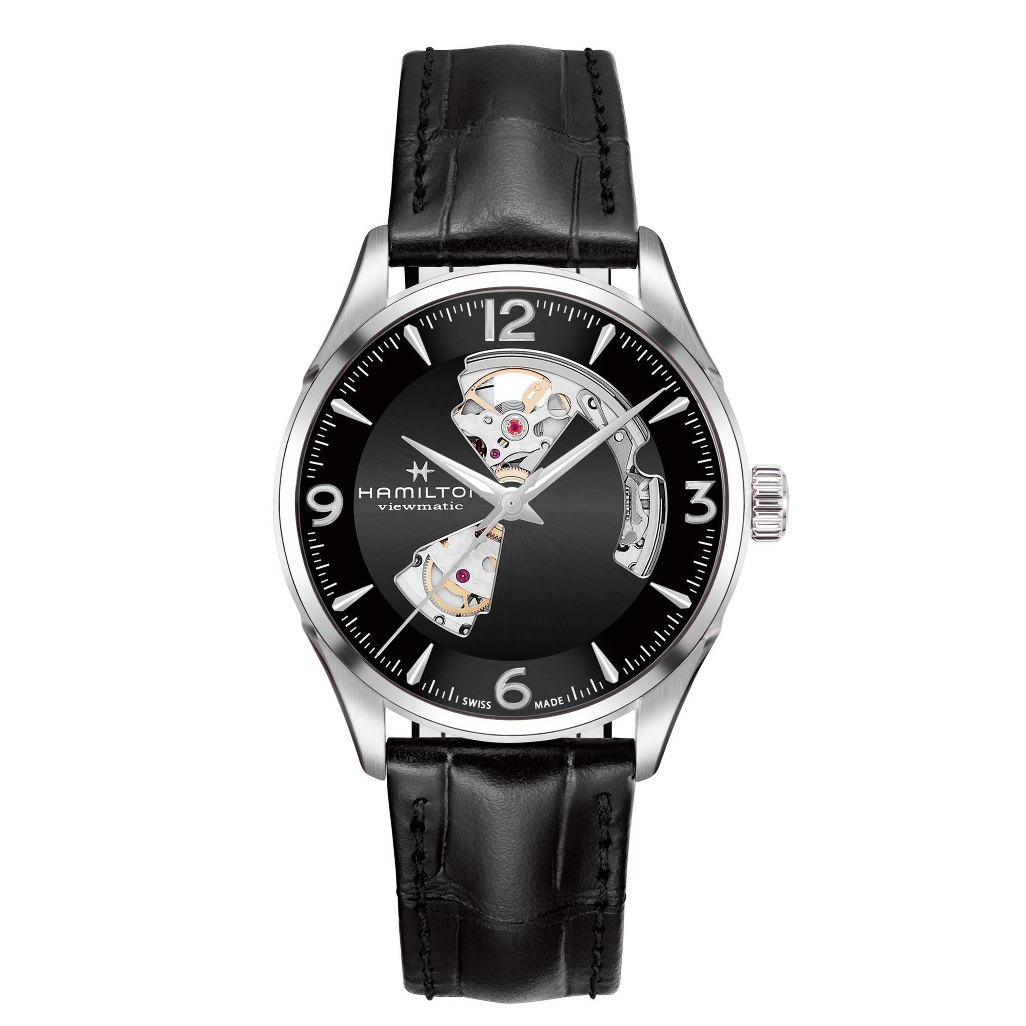 Men's Hamilton Jazzmaster Open Heart Black Dial H32705731