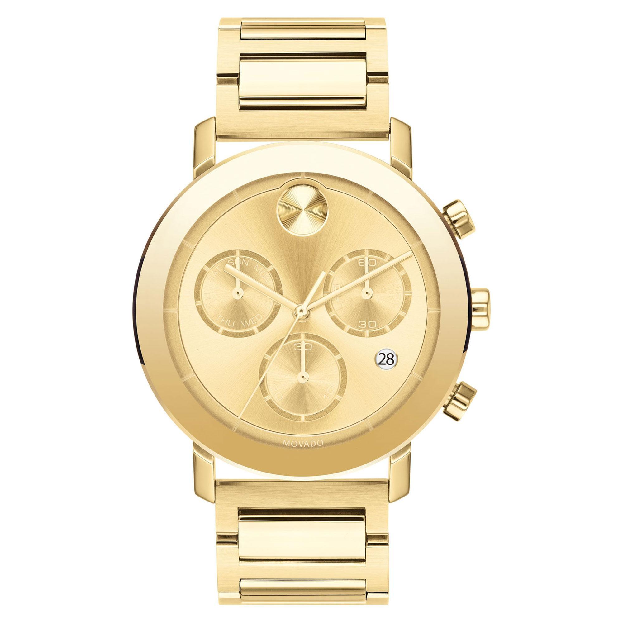 Men's  BOLD Evolution Chronograph Gold-Tone Stainless Steel Watch | 42mm | - Movado 3600682