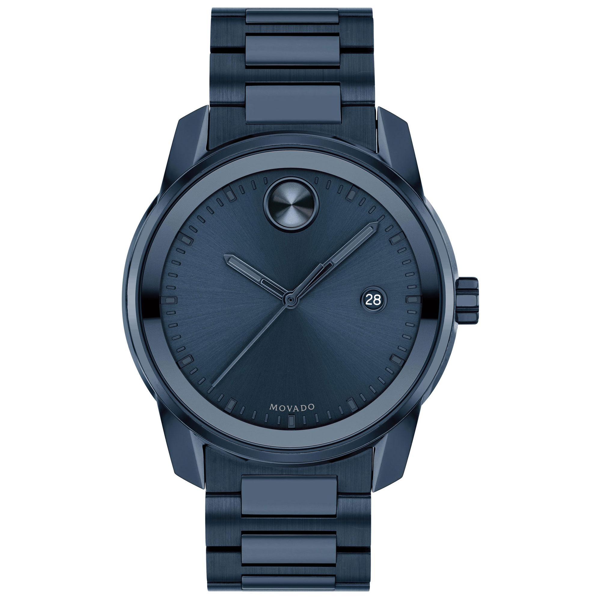 Men's  BOLD Verso Dark Blue Ion-Plated Bracelet Watch | 42mm | - Movado 3600737