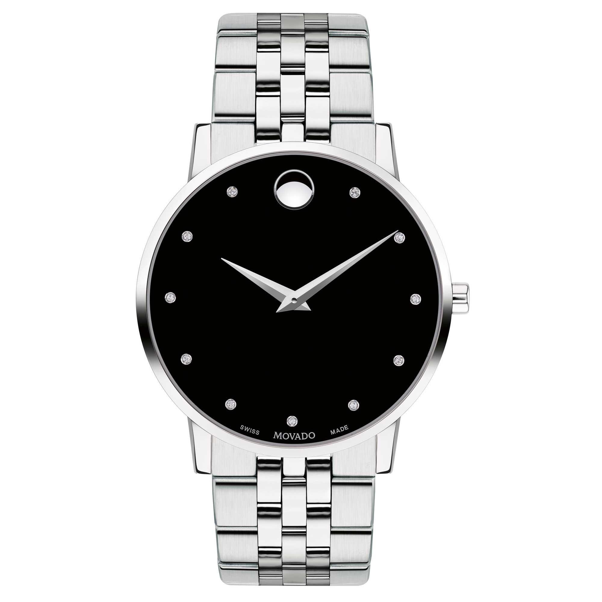 Men's  Museum Classic Black Dial Diamond Watch | 40mm | 0 - Movado 607201