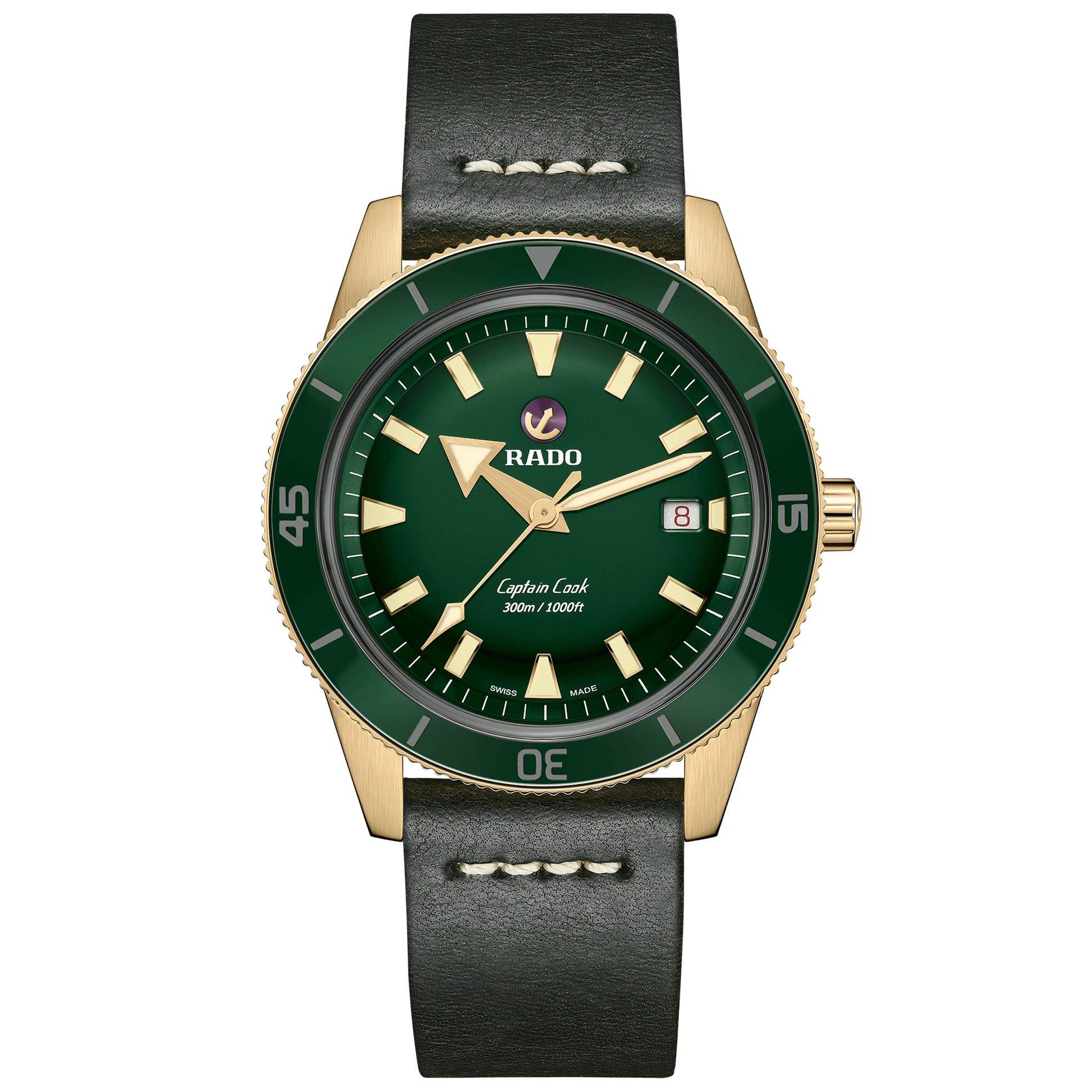 Men's Rado Captain Cook Automatic Bronze Green Watch R32504315