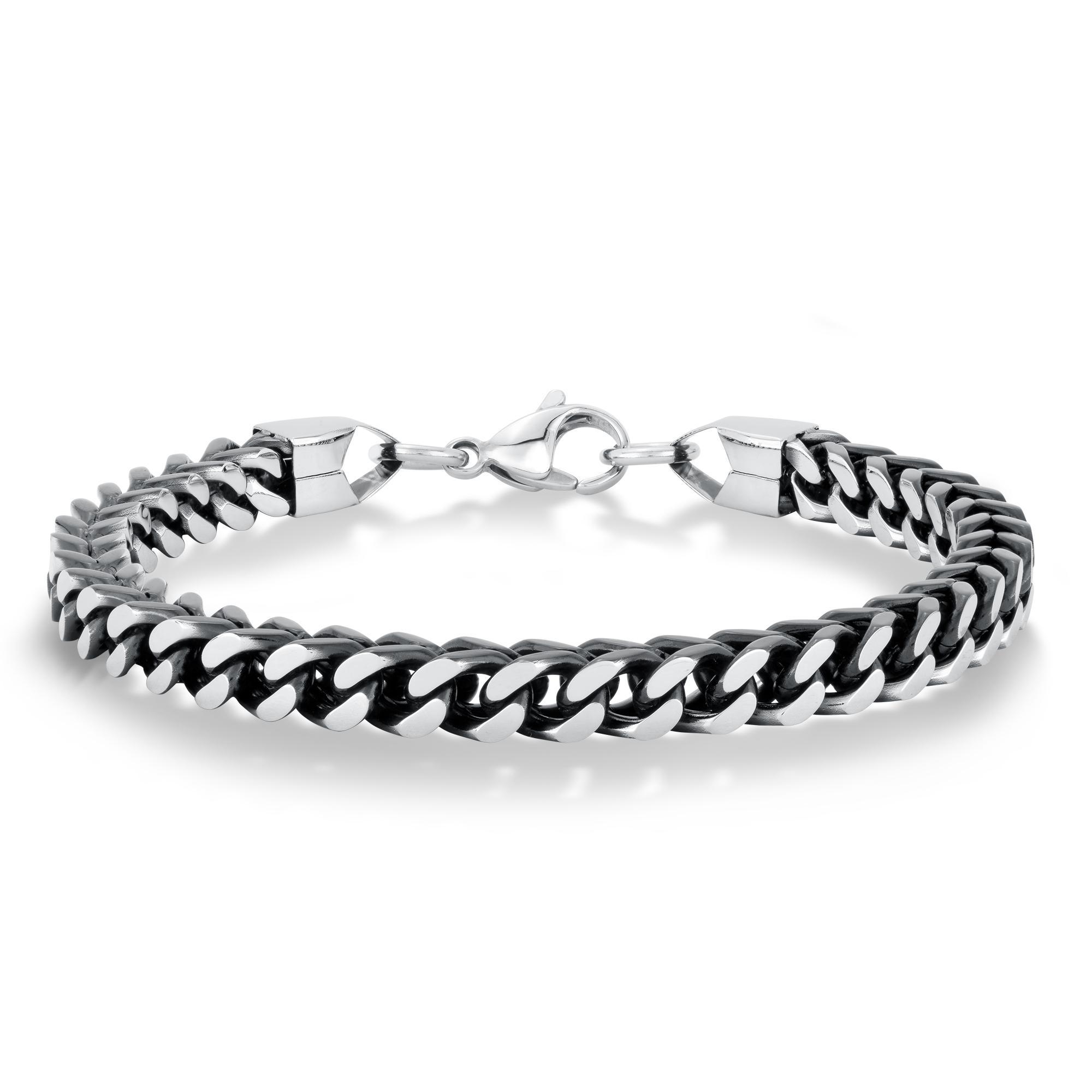 Men's Stainless Steel Square Chain Bracelet