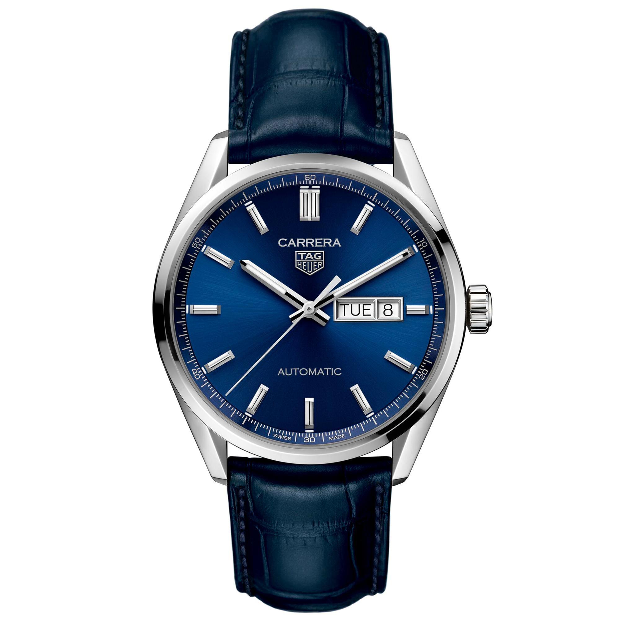 TAG Heuer CARRERA Day Date Blue Leather Strap Limited Edition Wat