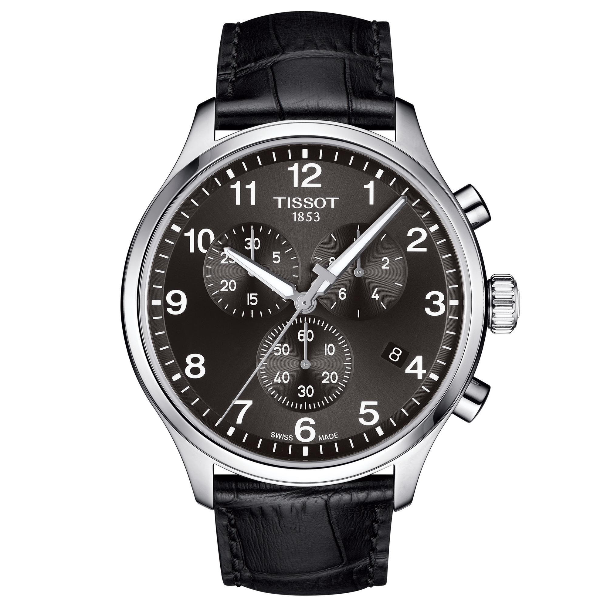 Men's Tissot Chrono XL Classic Black Leather Strap Watch T1166171605700