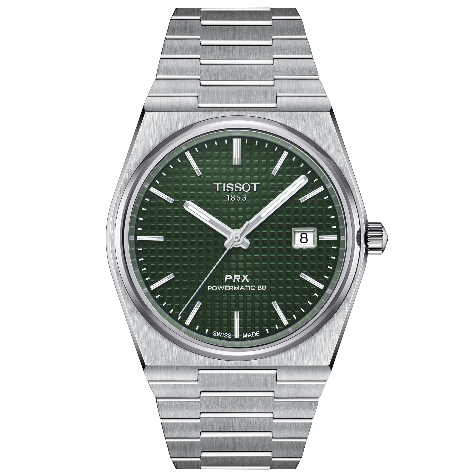 Men's Tissot PRX Powermatic 80 Green Dial Stainless Steel Watch |