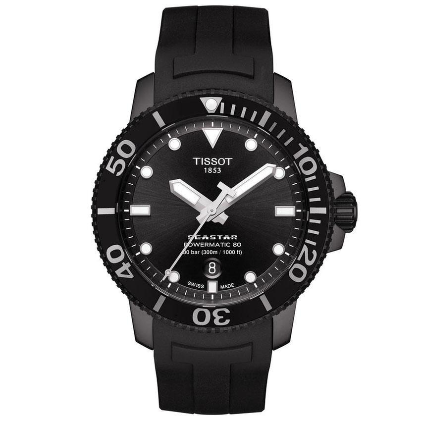Tissot T-Sport Seastar 1000 Powermatic 80 Black Dial and Black Ru