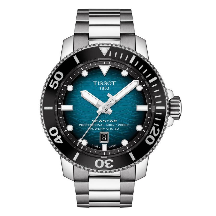 Men's Tissot T-Sport Seastar 2000 Professional Powermatic 80 Stainless Steel Bracelet Watch T1206071104100