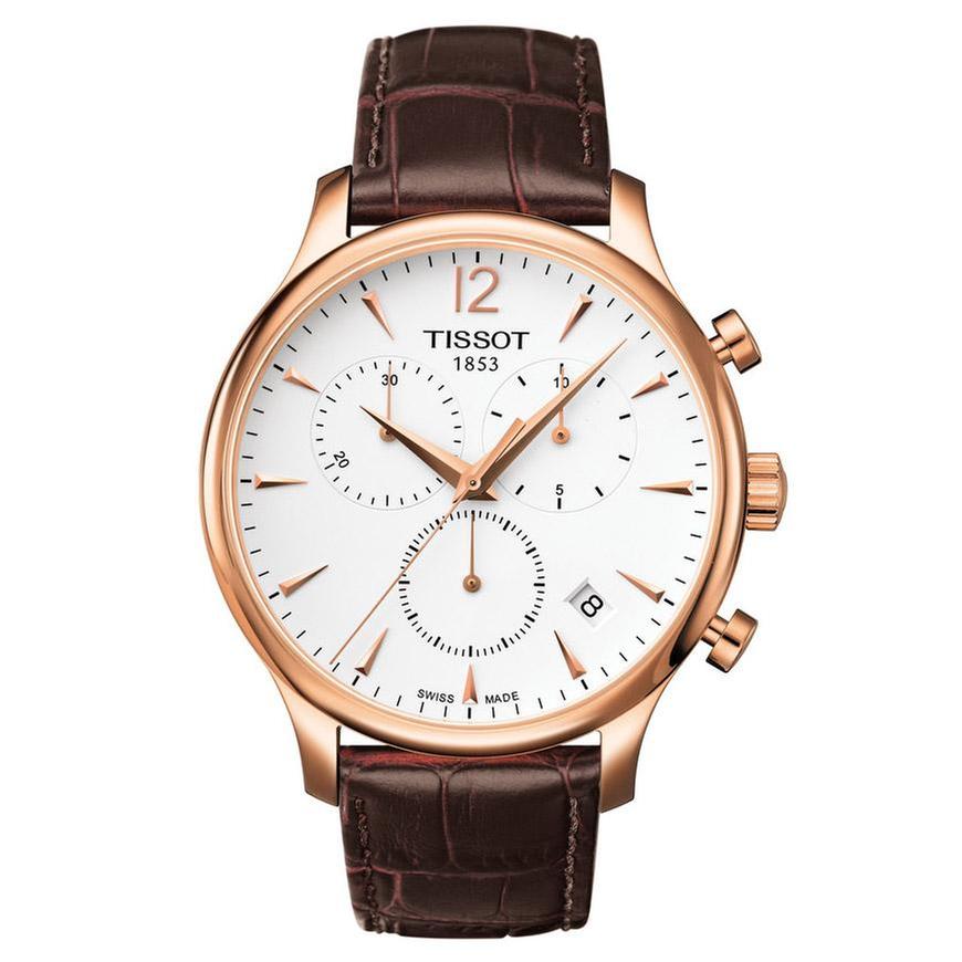 Men's Tissot Tradition Chronograph Brown Leather Strap Watch T063