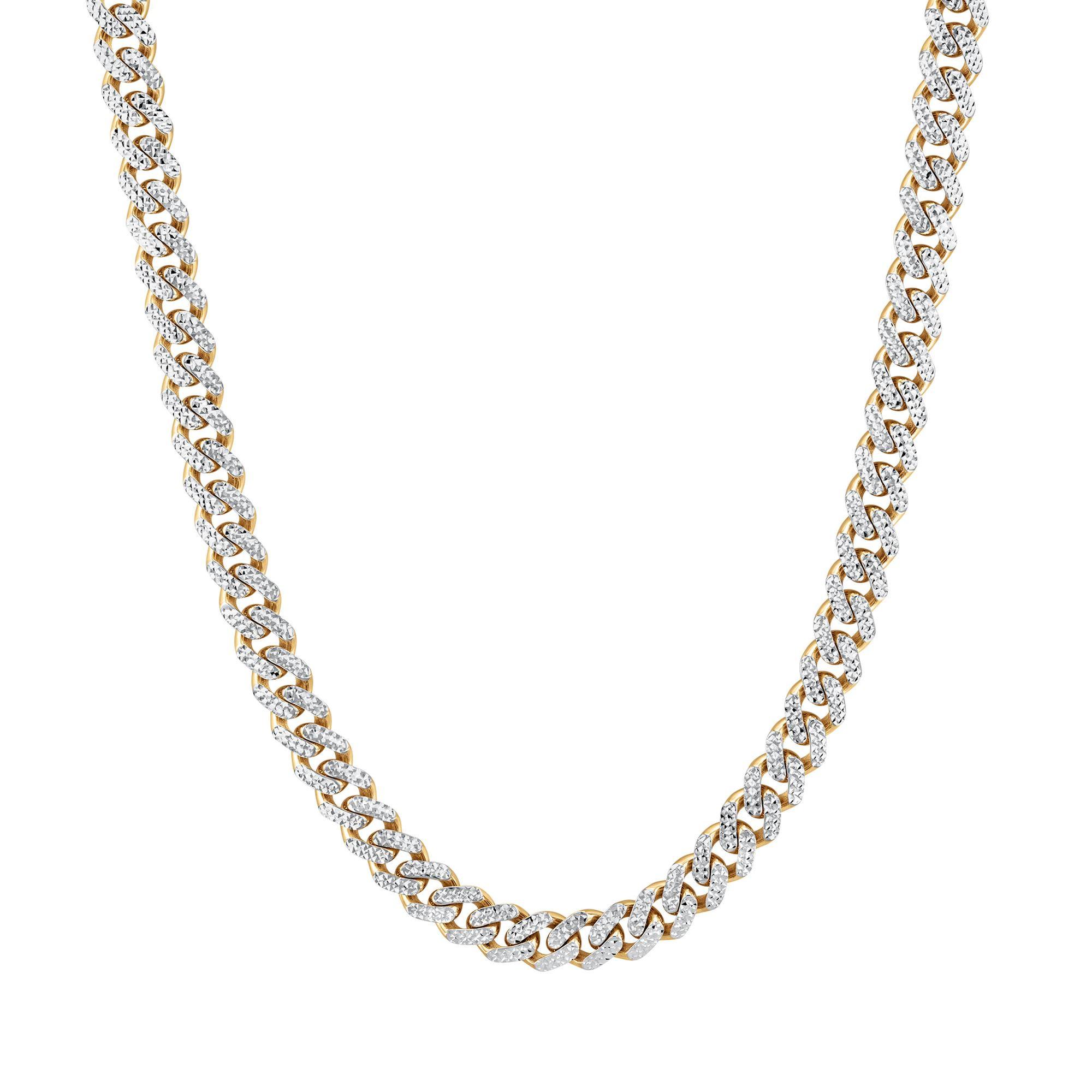 VS Diamond Cuban Link Chain Necklace for Men 14K Yellow Gold 43