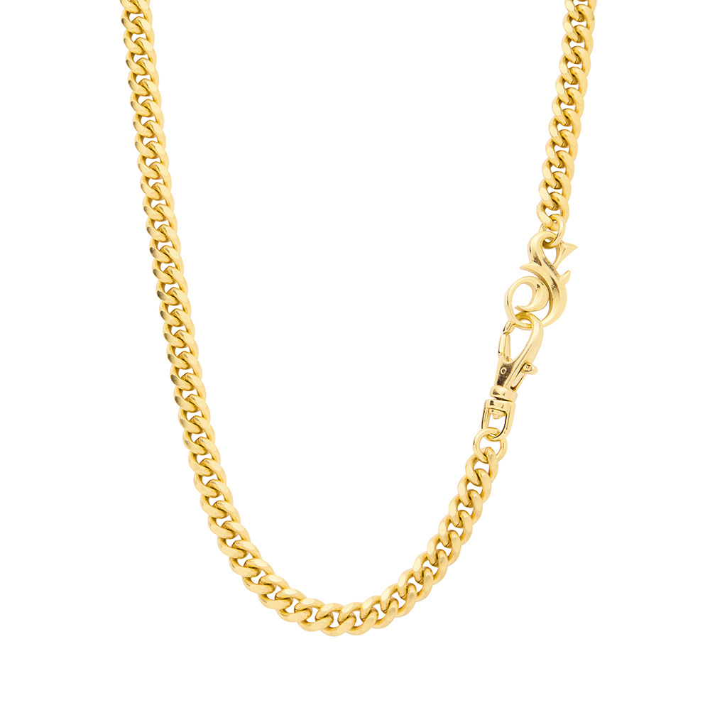 Metal Alchemist  Lovechild by Snoop Dogg 3mm 14k Gold-Plated Cuban Chain Link Necklace - 24 Inches