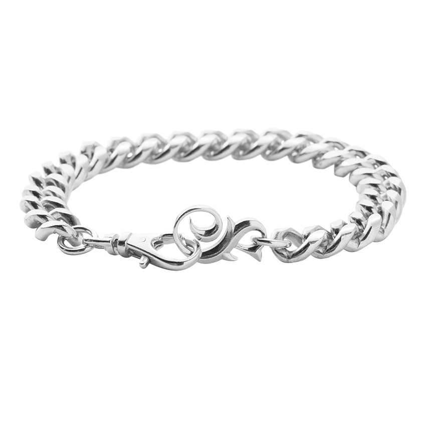 Metal Alchemist Lovechild by Snoop Dogg 8mm Sterling Silver Cuban Chain Link Bracelet - 8 Inches 678$