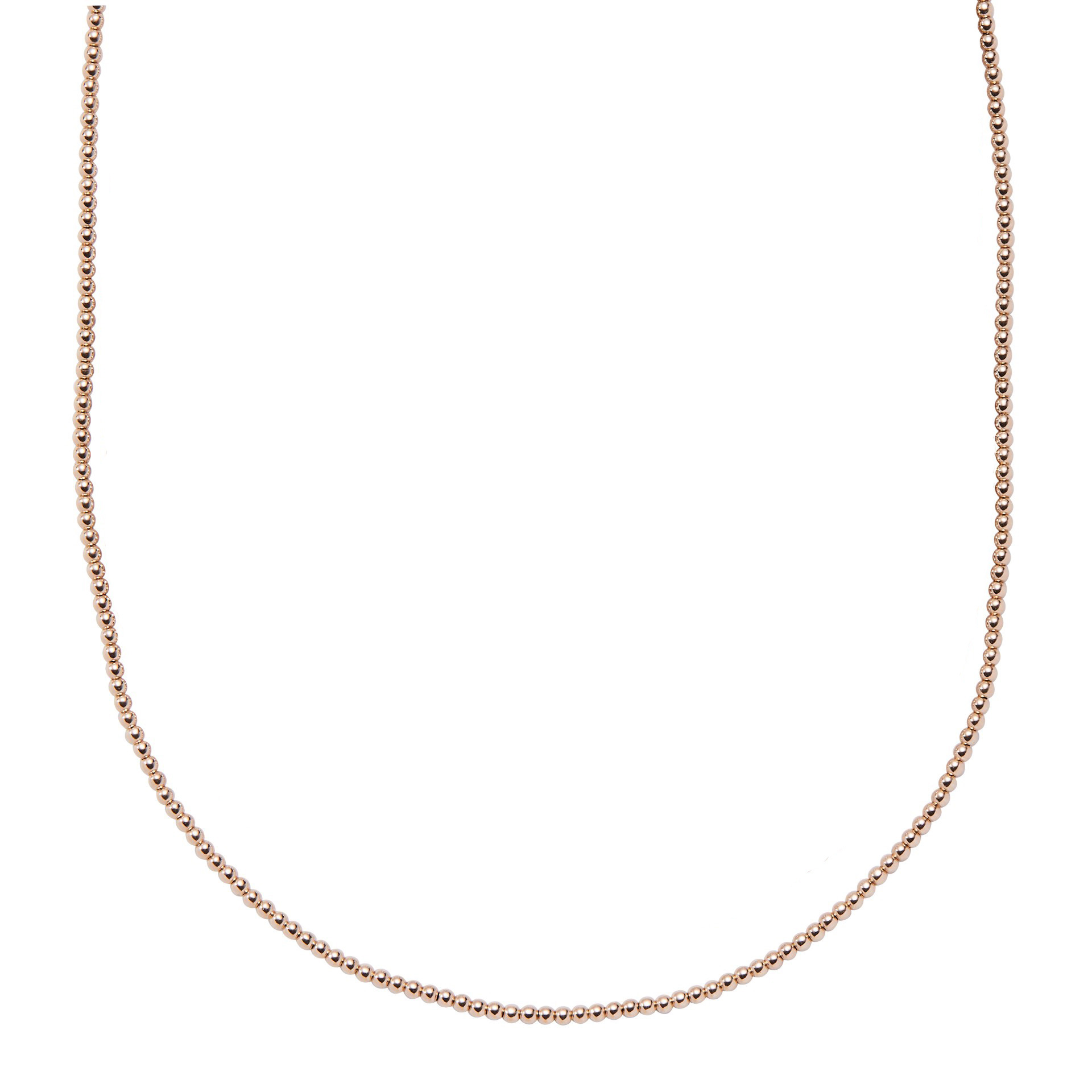 Metal Alchemist  Precious Metal Gold-Filled 2mm Beaded Stretch Necklace - 18 Inches