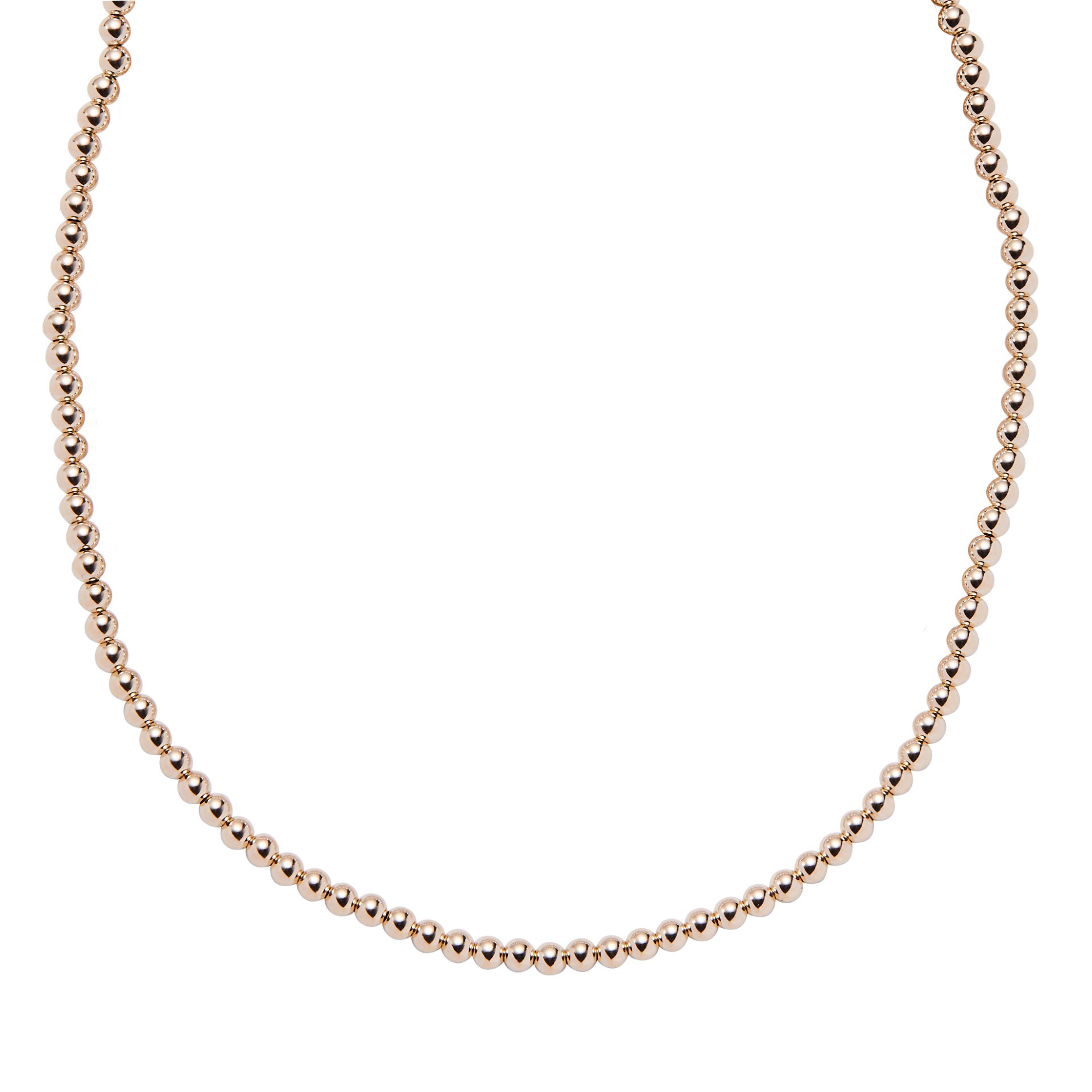 Metal Alchemist Precious Metal Gold-Filled 4mm Beaded Stretch Necklace Necklace Length 16 Inches 168$