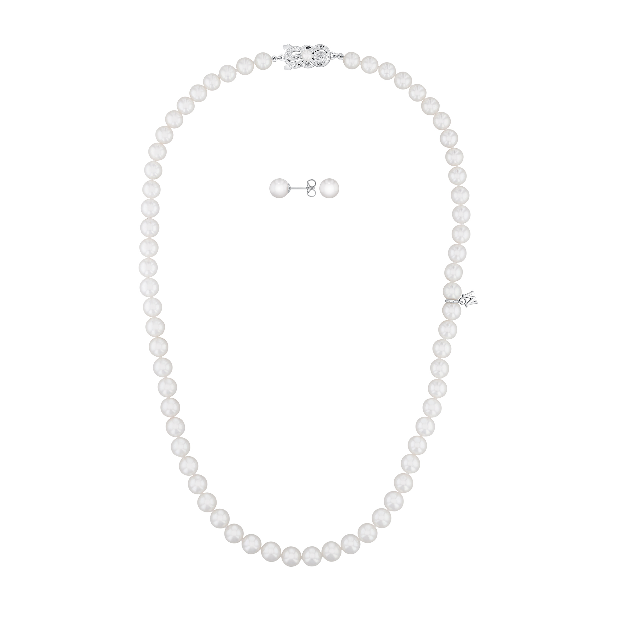 MIKIMOTO Akoya Cultured Pearl Necklace and Earring Set