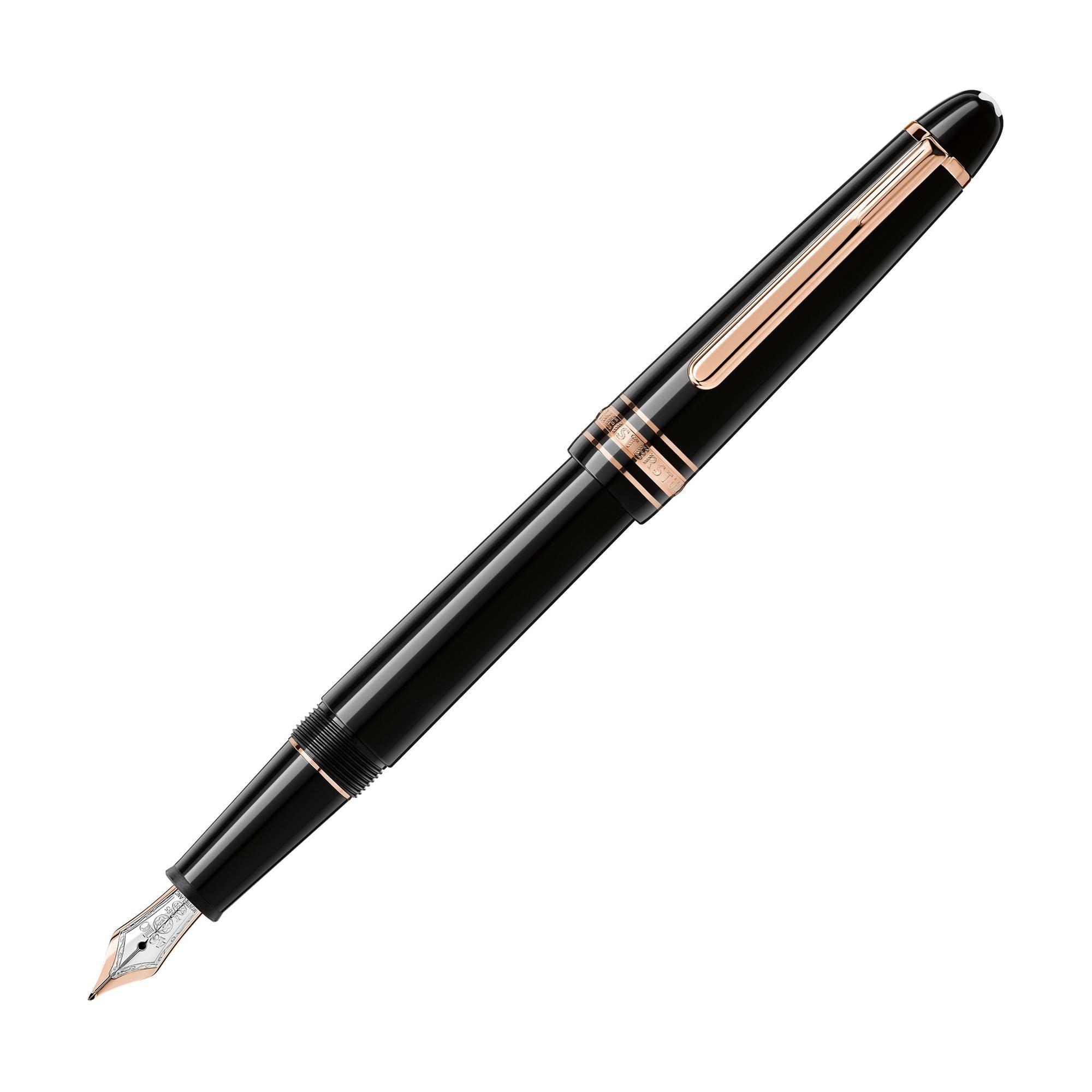 Montblanc Black Meisterstuck Rose Gold-Plated Classique Fountain Pen