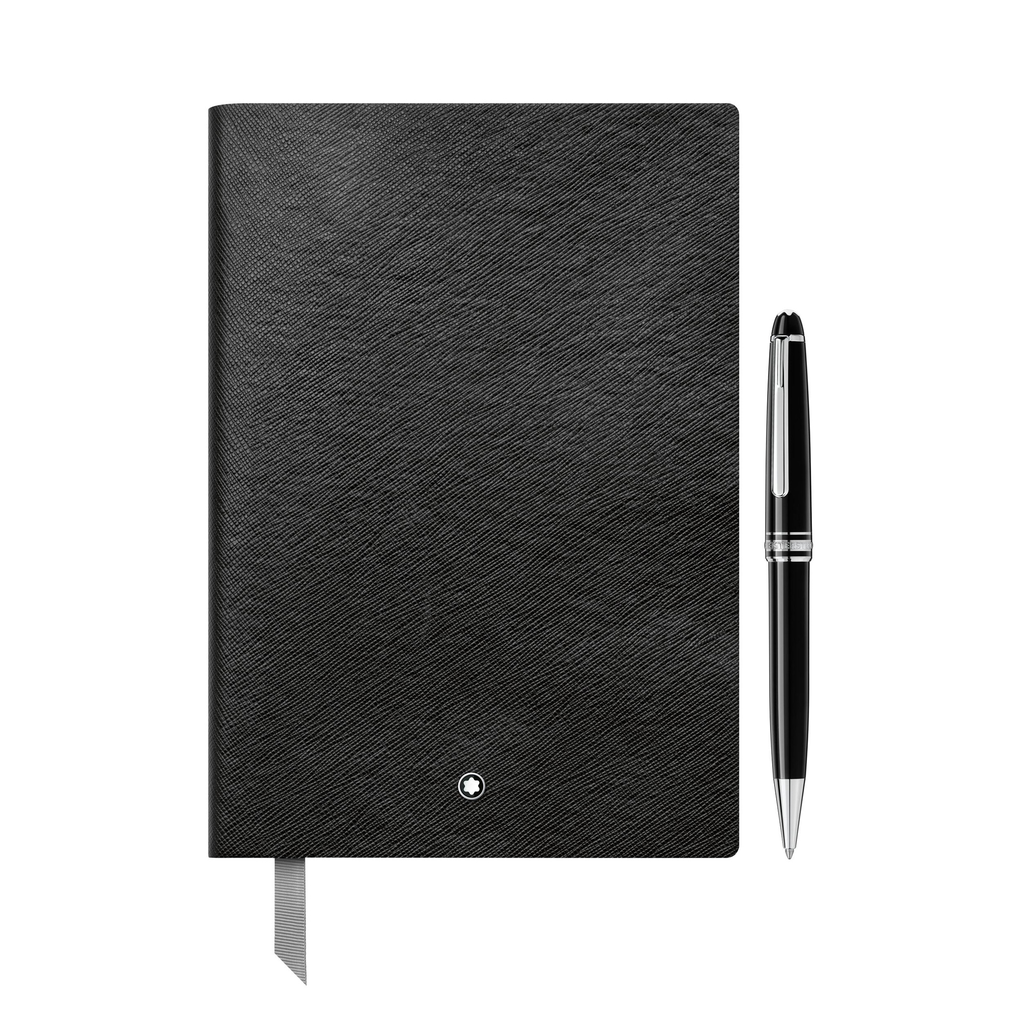 Montblanc Meisterstuck Classique Platinum-Coated Ballpoint Pen and Notebook Set | Black -  128869