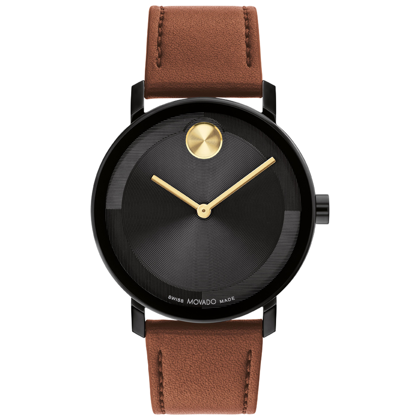 BOLD Evolution 2.0 Black Dial Brown Leather Strap Watch 40mm - Movado 3601083